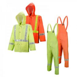 WASIP LIMITED PIO PUT IT ON R401O51, RAINSUIT-TRAFFIC HI-VIZ ORANGE - REFLECTIVE STRIPED XLARGE R401O51