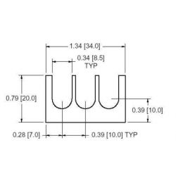 DOUGLAS STAMPING DSCH046-M025, THREE SLOT SHIM DSCH046-M025 - 0.25MM DSCH046-M025