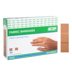 SAFECROSS FIRST AID 03029, BANDAID-LIGHT WEIGHT FABRIC - 7/8 X 3" 100/BOX 03029