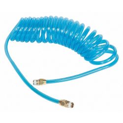 COILED AIR HOSE,3/8 IN ID X 10 FT,P