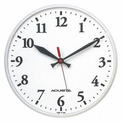 BASIC WHITE CLOCK,12 1/2 IN DI A