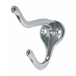 COAT AND HAT HOOK 2 HOOK ENDS ALUMI