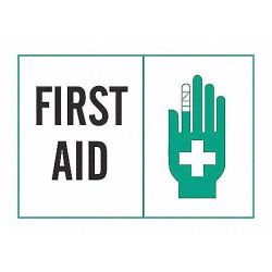 SIGN FIRST AID PLSTC 10X14 W/ GRPHC