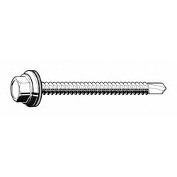 SCREW SDRL ZP HX WSH SEAL 10-16X1,100/PK