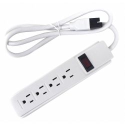 OUTLET STRIP,WHITE,3 FT. L,PLA STIC