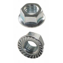 LOCK NUT,SERRATED,7/8"-9,ZN PL ATED,10/PK