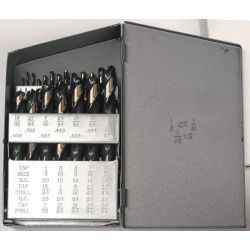 DRILL SET,HSS,BLACK & GOLD,1/1 6"-3/8"