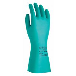 ALPHATEC SOLVEX 37-145 GLOVES, GREEN, NITRILE, 11 MIL, GAUNTLET CUFF,   SIZE 10