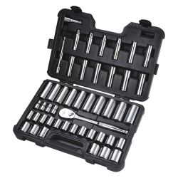 SOCKET SET,1/2",METRIC,CHROME,47PCS