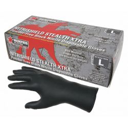 GLOVES,BLACK,NITRILE,PREMIUM,X L,PR1