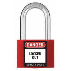 LOCKOUT PADLOCK,KD,RED,2"H