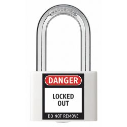 LOCKOUT PADLOCK,KD,WHITE,2"H