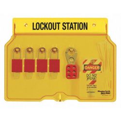 LOCKOUT STATION W/4 ALUM LOCK