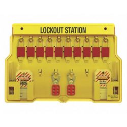 LOCKOUT STATION W/10 ALUM LOCK