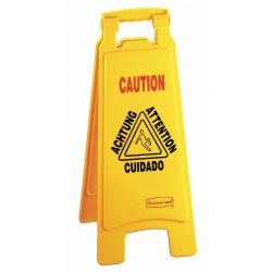 FLOOR SAFETY SIGN,CAUTION, ENG/SP/FR/GRMN