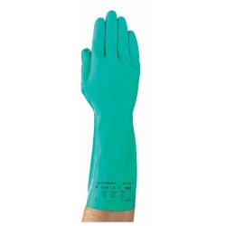 CHEMICAL-RESISTANT GLOVES, BLUE, SIZE 6, 13 IN, GAUNTLET CUFF, SMOOTH TEXTURE