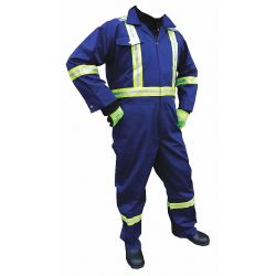 COVERALLS W/ HI-VIS STRIPING,NAVY,XL