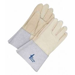 LEATHER GLOVES,X-LARGE,BEIGE/GRAY,PR