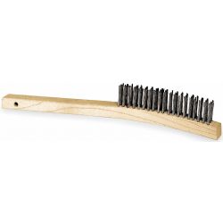 STEEL WIRE BRUSH 14IN CURVED WOOD