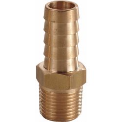 HOSE BARB,3/8 IN,1/4 MNPT,BRASS