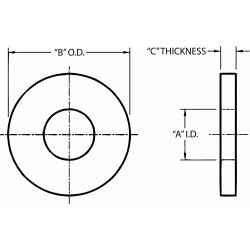 FLAT WASHER BEVEL 25/32X1 1/2