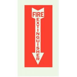 SIGN FIRE EXT SELF STK ARR 14X 5