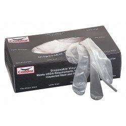 DISPOSABLE GLOVES,VINYL,L, CLEAR,PK1