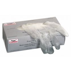 DISPOSABLE GLOVES,VINYL,L,CLEA R,PK1