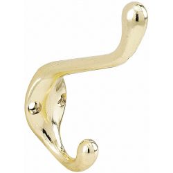 COAT HOOK 2 HOOK ENDS BRASS