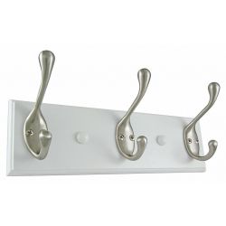 HOOKS WALL MOUNT 3 HOOK SATIN NICKE