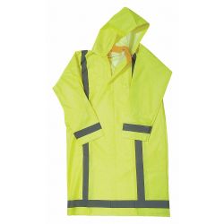 RAINCOAT W/DETACH HOOD,HIVIS YLW/GRN,2XL