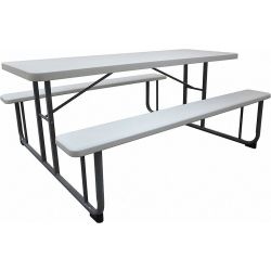 PICNIC TABLE, WHITE, 6FT