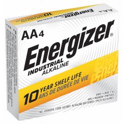 BATTERY,AA,IND ALKALINE, 4/PK