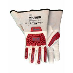 CUT RESISTANT GLOVES,2X-LARGE, RED/WHT,PR