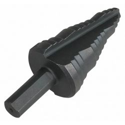 STEP DRILL BIT,3 HOLE,1/2, 7/8 1-1