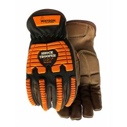 GLOVE,CLUTE CUT,S SZ,BROWN/ORA NGE,PR