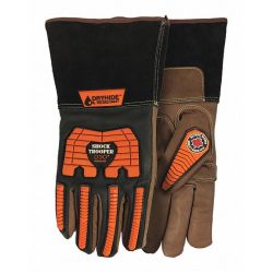 ANTI-VIBRATION GLOVES,BLACK /BROWN,S ,PR