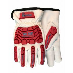 CUT RESISTANT GLOVES,2X-LARGE, RED/WHT,PR