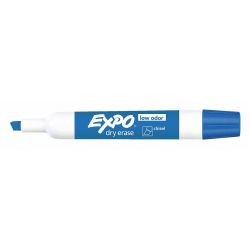 DRY ERASE MARKER,ROUND,BLUE,CHISEL