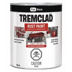 PAINT TREMCLAD FLAT BLACK 1 QU ART