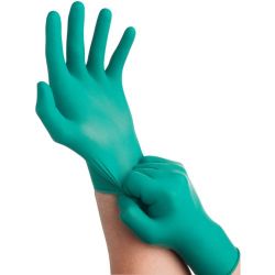 GLOVE DISPOSABLE, NITRILE GREEN , SIZE -MEDIUM