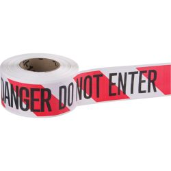 BRADY 92366, BARRIER TAPE-BLK/RED/WHT - 3"X 1000 FT DANGER DO NOT ENT 92366