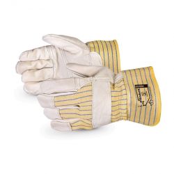 SUPERIOR GLOVE 76YBDQ/L, GLOVE-FITTERS COWHIDE LEATHER - PATCH PALM LINED CUFF LARGE 76YBDQ/L