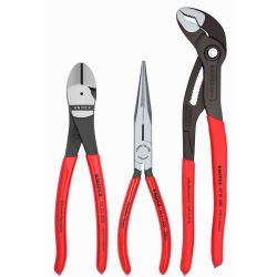 KNIPEX 00 20 08 US2, PLIERS SET 3 PC - 10" COBRA/8" NEEDLE/8" ANGLED 00 20 08 US2