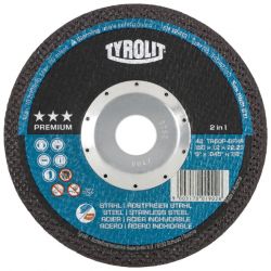 TYROLIT 34042239, 5" X 3/64 X 7/8 WHEEL - RAISED HUB TA60P-BFX 34042239