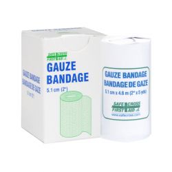 SAFECROSS FIRST AID 02185, GAUZE BANDAGE 2" X 5 YDS - 1/BX 02185