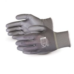 SUPERIOR GLOVE S13GPPU10, GLOVE- STRING KNIT NYLON SZ 10 - 13 GA POLYURETHANE PALM COAT S13GPPU10