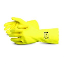 GLOVE-LATEX YELLOW 12" - FLOCK LINED SIZE 8