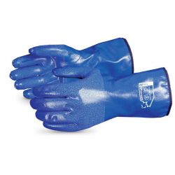 SUPERIOR GLOVE N230FLM, GLOVE-NORTH SEA BLUE NITRILE - COATED FLEECE LINED MEDIUM N230FLM