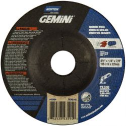 SAINT-GOBAIN ABRASIVES 66252843594, WHEEL 4-1/2 X 1/4 X 7/8 - GEMINI MINI T27 66252843594